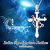 LEECCI Capricorn Cross Necklace 925 Sterling Silver Capricorn Pendant Zodiac