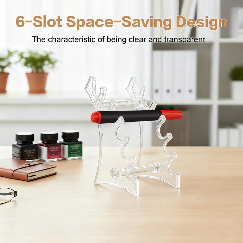 Sissatthai 4Pcs Acrylic Pen Display Stand Clear Pen Holder for