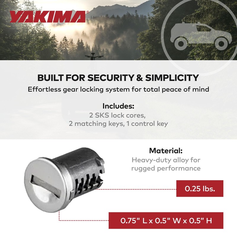 YAKIMA, SKS Lock Cores for YAKIMA Car Rack System Components,