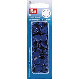 Prym 393116 Nähfrei Druckknopf Color Snaps rund 12,4 mm königsblau, Kunststoff, 12.4 mm