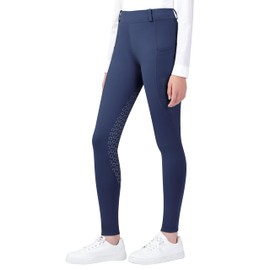 Harrison Howard Girls Riding Pants with Pockets & Belt Loops Full Seat Riding Tights for Girls Navy XL