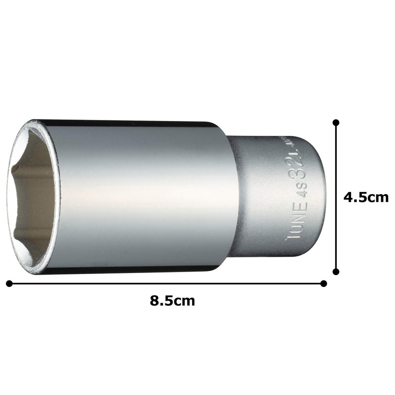 Tone Deep Socket (6 Angle) 4S-32L Drive Angle 0.5 inch