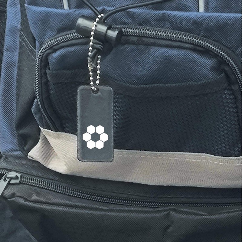 WAKI AHW313 Black Reflective Key Chain, Kikkou Motif, Height 2.2