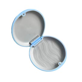 PrimeBlis Mouthpiece Case, Retainer Case, Denture Cleaning Case, Orthodontic Portable, Dustproof, Anti-Slip, Denture Care (Blue)