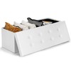 KOTEK 45 Inches Folding Storage Ottoman Bench, Storage Chest Footrest