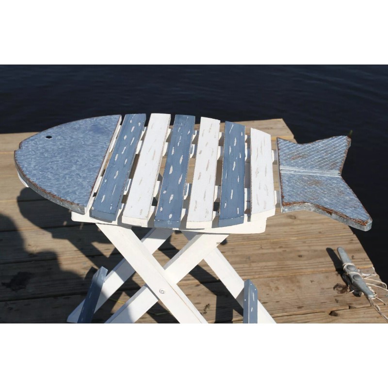 Table ACCENT TABLE, Fish Table, Folding Table Coastal Home Decor,