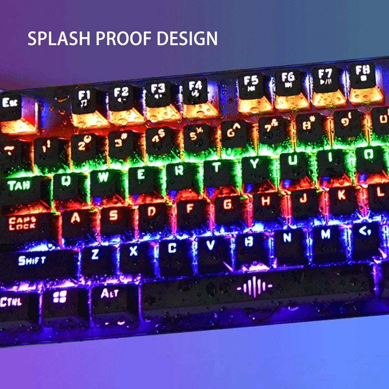 Mechanical Gaming Keyboard Wired RGB Backlit 104 Keys ABS Blue