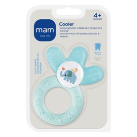 MAM Cool Teething Ring for Babies Promotes Vision and Motor Skills, Grasping Toy with Water Cooling Part Also Reaches the Molar Teeth, from 4+ Months, Turquoise