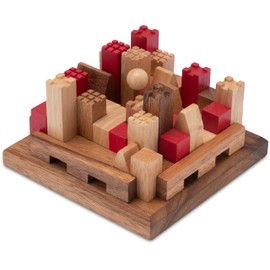 Castle, fort, 3D puzzle, puzzle game, knob game, patience game, wooden logic game with many variations.
