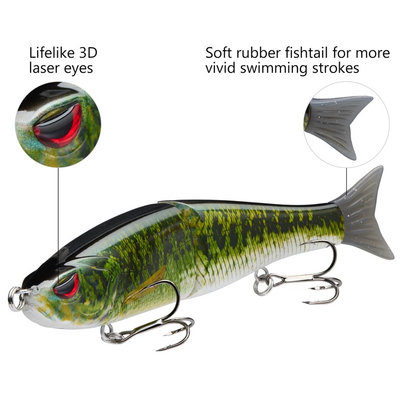 Bassdash(バスダッシュ) スイムシャッド ジョイント式グライドベイト バス・パイク・トラウト・マスキー用 釣りルアー