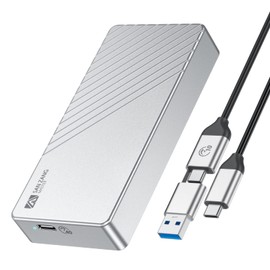 SAN ZANG M.2 NVMe SSD External Case, Supports USB4/Thunderbolt 4, 40Gbps, Fanless Quiet Design, High Heat Dissipation Aluminum Alloy Housing, Compatible with All Sizes 2230-2280 (Silver)