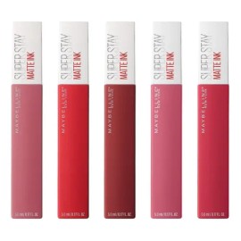 5 pack labiales liquidos matte Maybelline de larga duración superstay matte ink