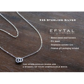 EFYTAL Sterling Silver Mother Daughter Necklace, Gifts for Mom from Daughter, Daughter Gift from Mom, Mother Daughter Jewelry, Sentimental Gifts for Mom, Mom Necklace for Women, Sterling Silver, Cubic