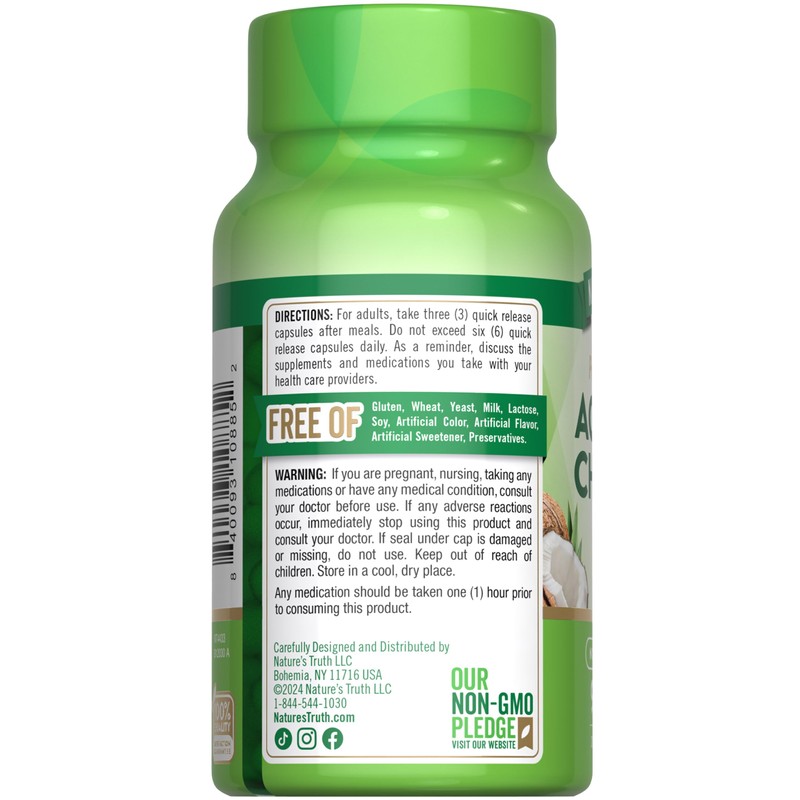 Nature's Truth Activated Charcoal Capsules | 90 Count | Non-GMO