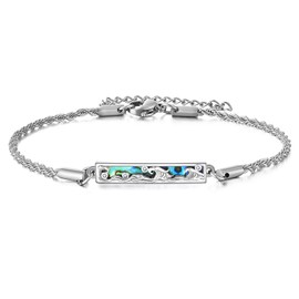 Wave Bracelet S925 Sterling Silver Abalone Ocean Waves Bracelet Beach Jewelry For Women Female Gifts