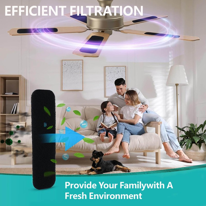 BGCYEGD 5pcs Ceiling Fan Filters,0.12 Inch Thickness Activated Carbon Air