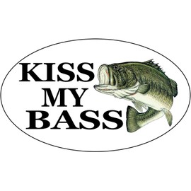 Rogue River Tactical Kiss My Bass Fish Decal Fishing Bumper Sticker Auto Car Truck Boat RV Real Life Rod Tackle Box