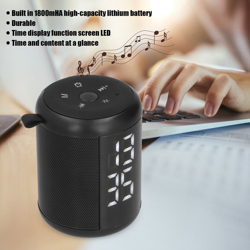Bluetooth Speaker Alarm Clock Multifunctional Dual Alarm Clock LED Screen