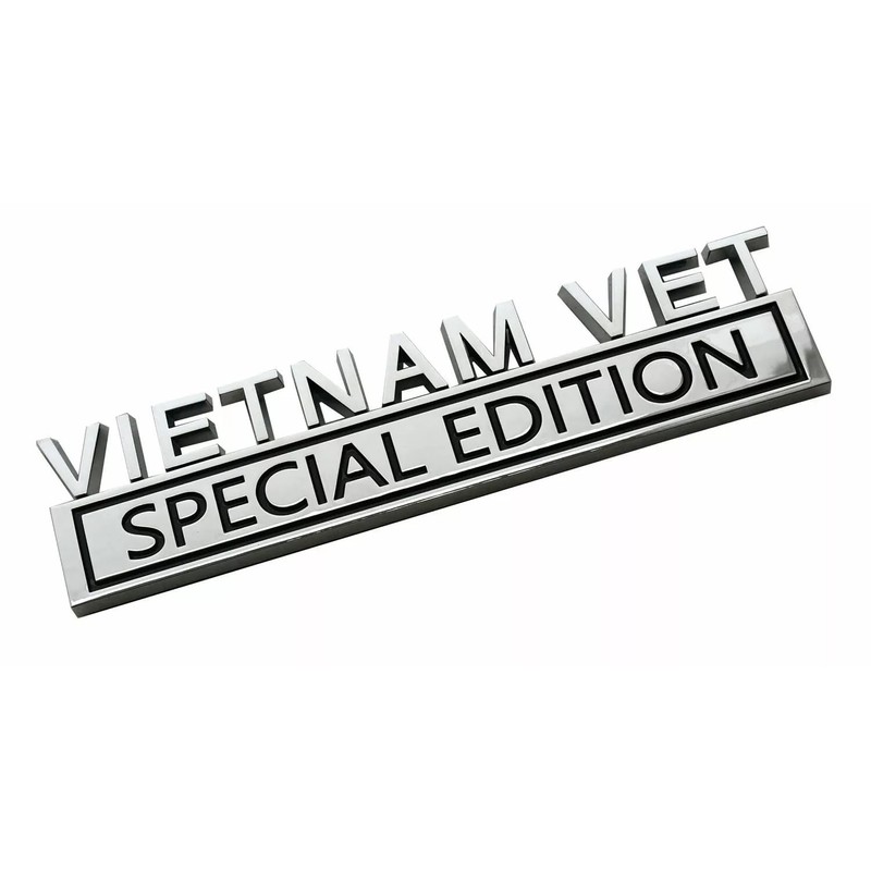 Pair Set Metal Vietnam Vet Special Edition Emblems 3D Badges