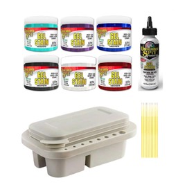 Unicorn Spit Concentrated Gel Stain Glaze Bundle - 6 Ounce Each - 6 Concentrated Paint Collection Plus Iced Egret, Multi-Use Paint Brush Basin and Trebbies Detail Sticks