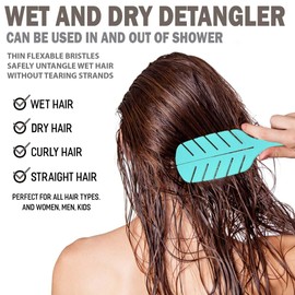 Detangler Brush by Fiora Naturals - 100% Bio-Friendly Detangling brush w/Ultra-Soft Bristles - Glide Through Tangles with Ease - For Curly, Fine, Black Natural, Women, Men, Kids - Dry and Wet Hair