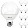 Sunco 8 Pack G25 LED Light Bulbs, Globe Vanity Lights