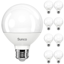 Sunco 8 Pack G25 LED Light Bulbs, Globe Vanity Lights for Bathroom High Output, 1000 LM, 11W (100W Equivalent), 3000K Warm White, Dimmable, E26 Base, Round Frosted Decorative Bulb UL.