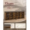 DINZI LVJ Shoe Storage Bench with Cushion, 15-Cubby Rack, Adjustable
