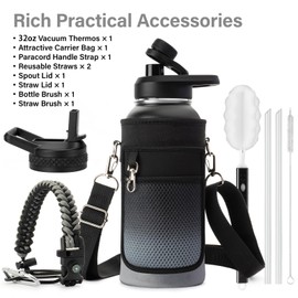 DYSANKY Insulated Water Bottle 32oz - Multiple Insulation Vacuum Sealed - Portable Sports Metal Water Jug for Outdoor Adventure, Gym, and Daily Use - Leak Proof & Non-BPA 32 OZ