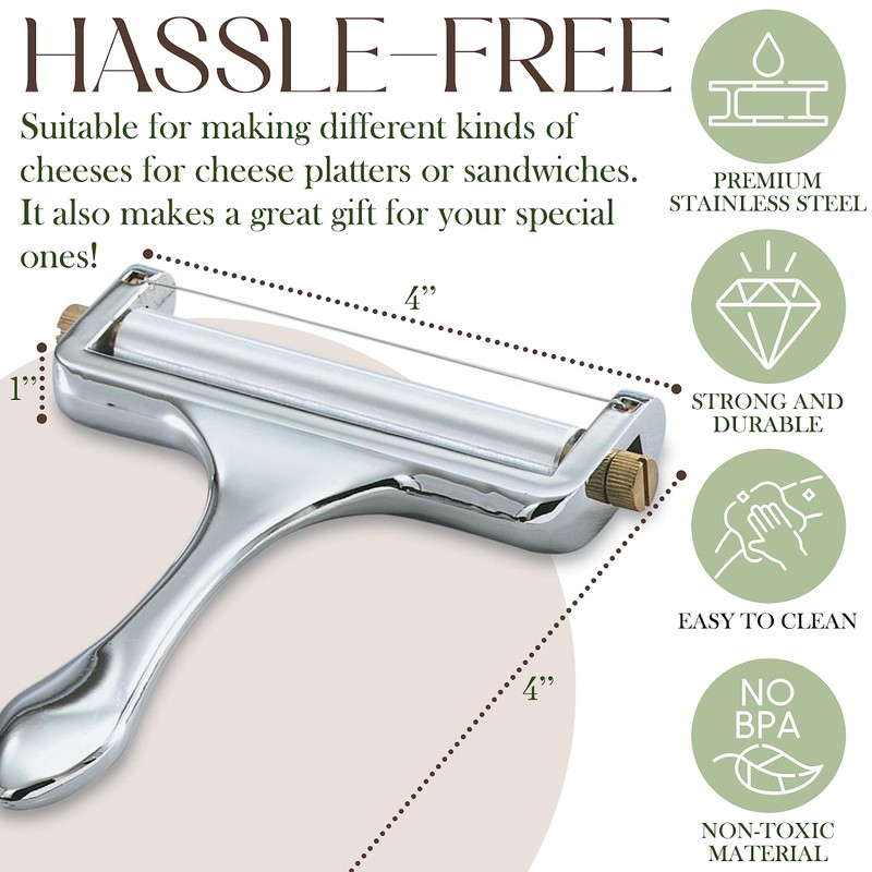 Bellemain Stainless Steel Wire Cheese Slicer - Hand Held Cutter