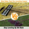 Jouzya Updated Lawn Leveling Rake with Aluminum Rollers, Stainless Steel