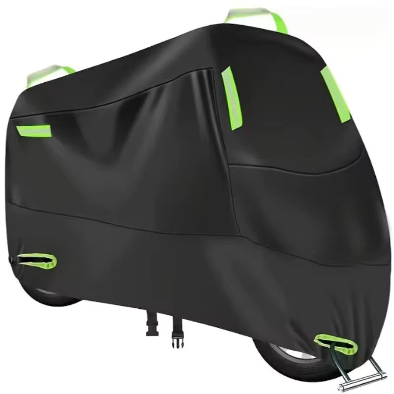 420D Universal Motorcycle Cover with UV and Weather Protection, Black,
