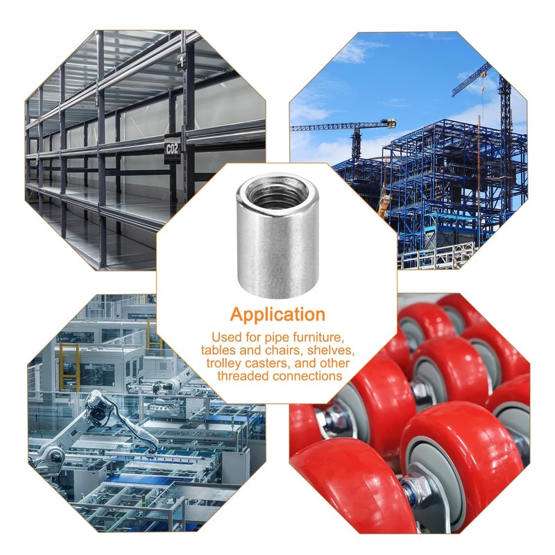 sourcing map Round Weld Nuts, M8 x 12mm x 15mm