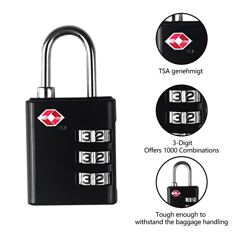 Newpop Pack of 2 TSA Suitcase Lock, Luggage Lock, 3-Digit