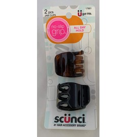 Scunci No-Slip Grip Jaw Clips, 6 Count (Pack of 1)