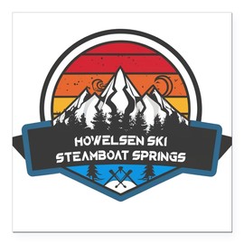 CafePress Howelsen Ski Area Steamboat Springs Colorado Square Car Magnet, Magnetic Bumper Display