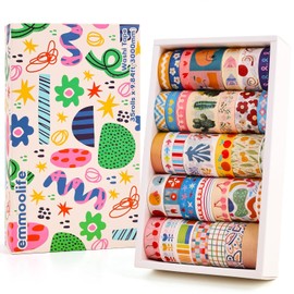 emmoolife Juego de 35 rollos de cinta washi, cintas adhesivas decorativas coloridas y bonitas para álbumes de recortes y diarios, suministros para cuadernos de desecho, diarios de viñetas para mujeres