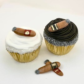 Cigars Cocktail Themed Cupcake Toppers
