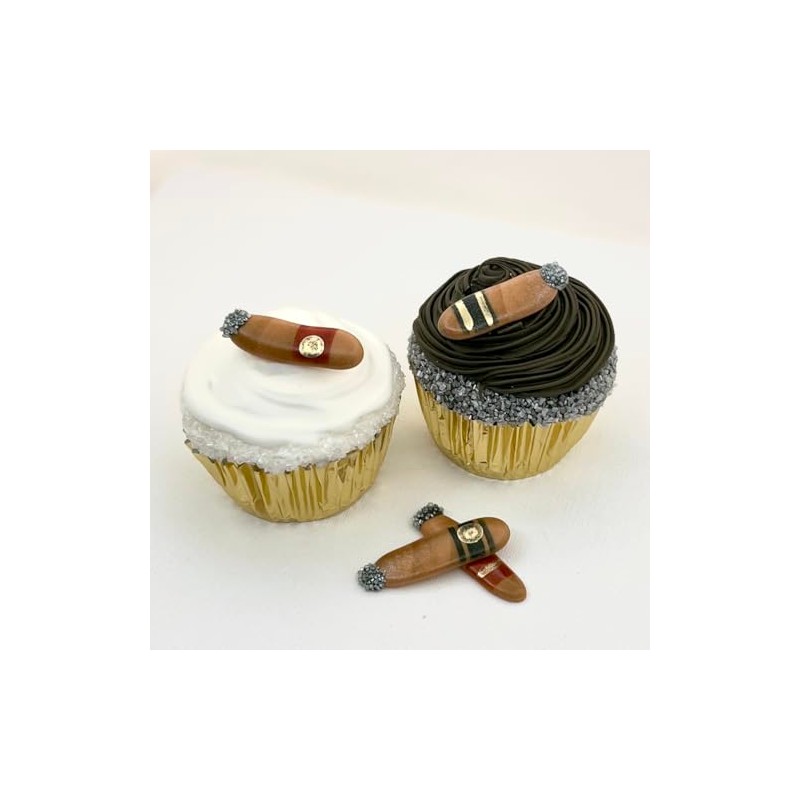 Cigars Cocktail Themed Cupcake Toppers