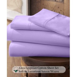Giza Cotton Sheet Twin XL - 1000-Thread-Count Giza-Egyptian-My-Sheets-Pillow 100% Egypt Grown Long Staple Giza Cotton Soft Sheets, 24-Inch EXTRA Deep Pockets 4-PC 1000TC Sheet Set - Lilac