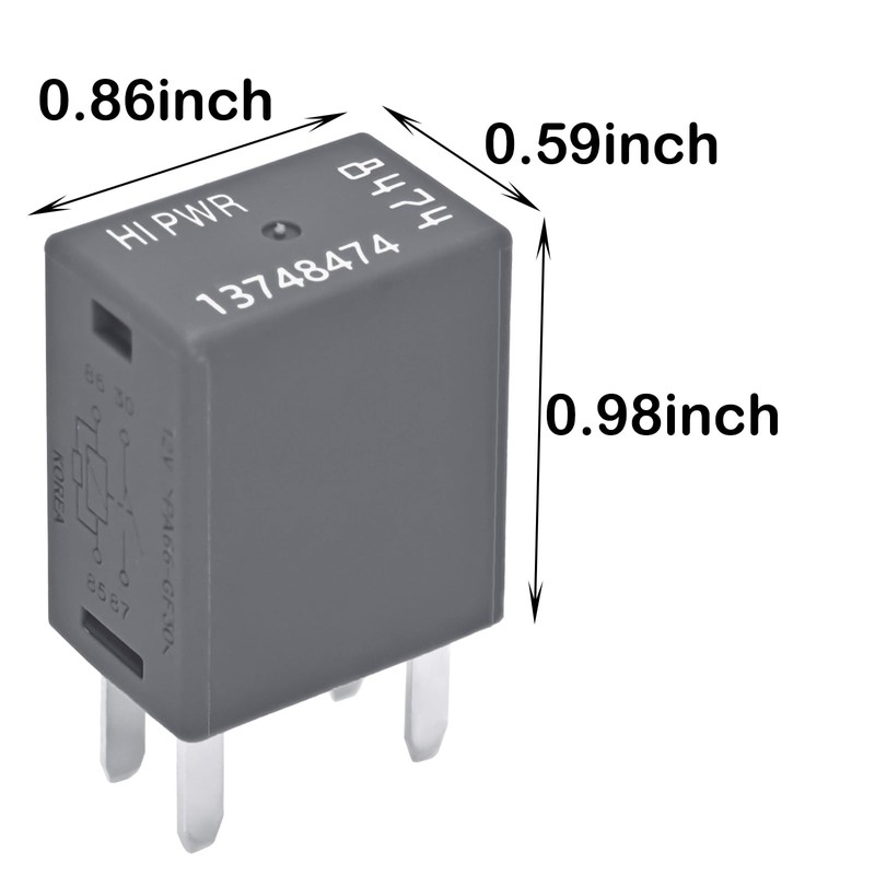 Automotive Relay 13748474 8474 (Pack of 6) - 12V 4-Pin