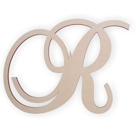 Jess and Jessica Cursive Wooden Letter R, for Front Door, for Above Crib, for Nursery