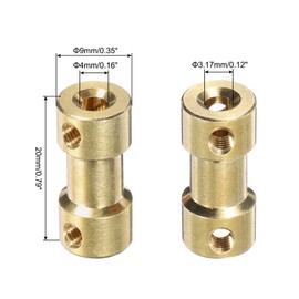 MECCANIXITY 10pcs 3.17mm to 4mm Brass Shaft Coupling Joint Connector with Screws and Hex Wrench Flexible Motor Shafts Coupler for RC Model Car Airplane Engine Wheels Tires