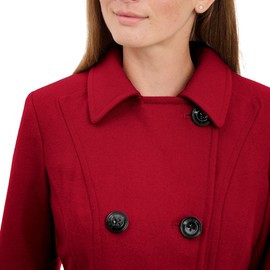 Anne Klein Women's Plus-Size Classic Double-Breasted Coat Outerwear, Red, 3X