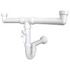 Sanixa GO1006ss Double Siphon in White, Space-Saving with 1 1/2