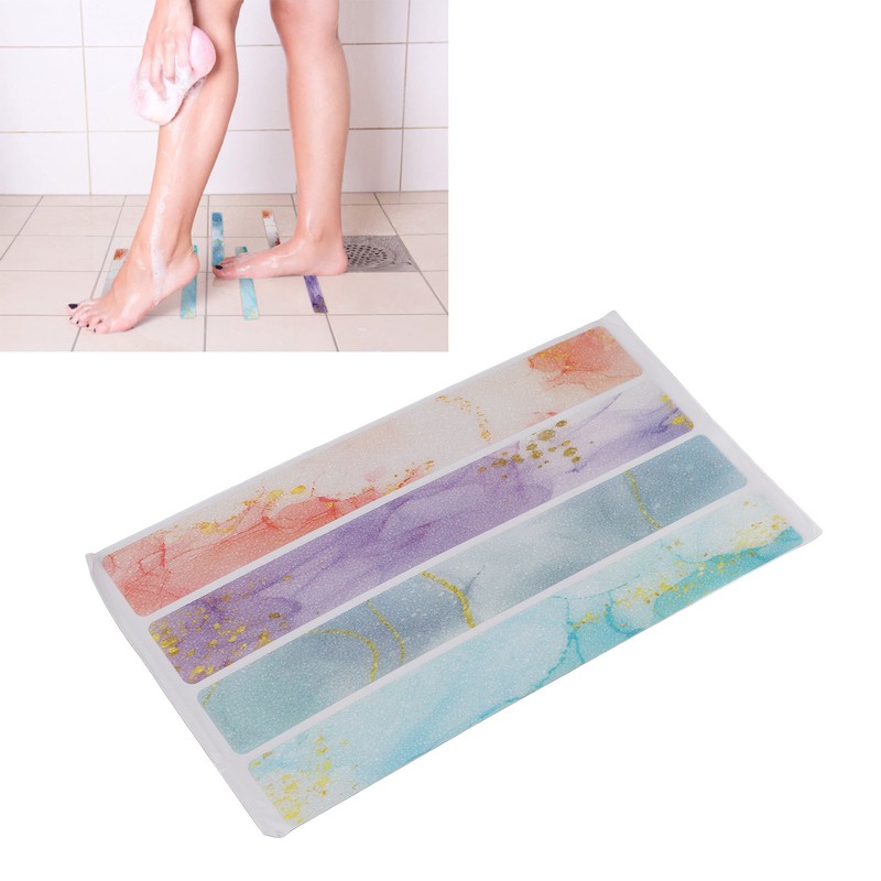 24pcs Bathroom Non Slip Strips Colorful Firm Sticking Waterproof Rubber