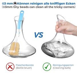 ecooe 1000 PCS Decanter Cleaning Beads Reusable Wine Decanter Cleaning Balls Stainless Steel Cleaning Balls, Metal Decanter Cleaning Beads for Wine Decanter, Glass Bottle, Carafe and Vase