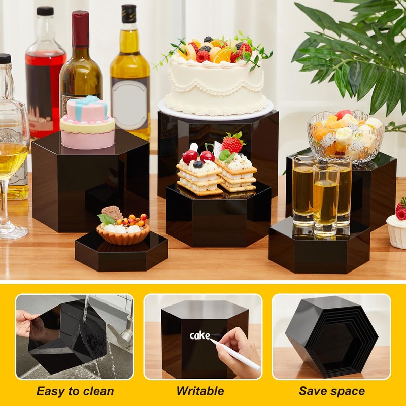 Leinuosen 6 Pcs Large Buffet Risers, 5.5 to 8 Inch
