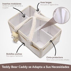 Organizador De Pañales Para Niños, Pañalero Para Niños, Cesta De Guardería Múltiples Bolsillos Y Compartimentos, Regalos Para Duchas Infantiles (Blanco)