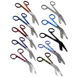 Set of 10 Assorted Pattern Nurse Doctor EMT Lister Bandage Scissors 5.5" (14cm), Stainless Steel, Premium Quality (FIG 1)